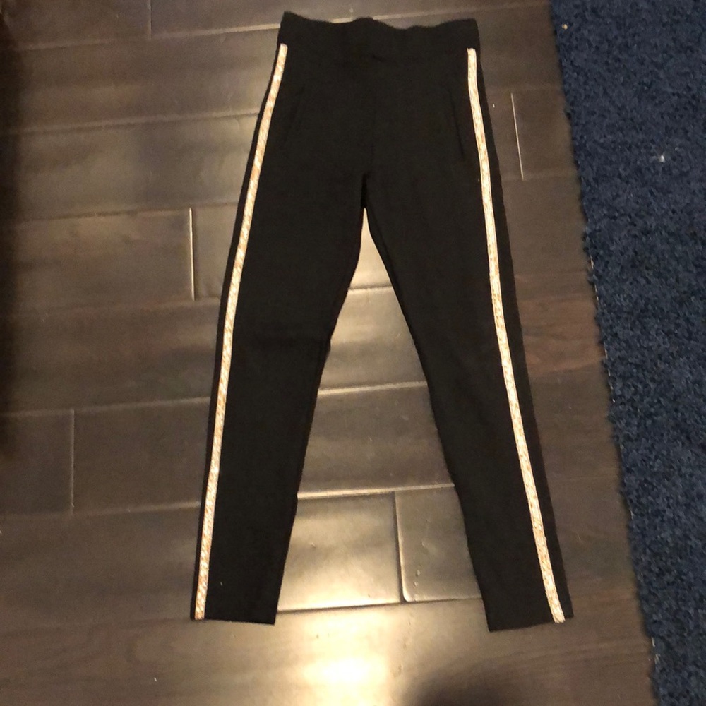 Zara size 10 leggings with sequin beaded edge.